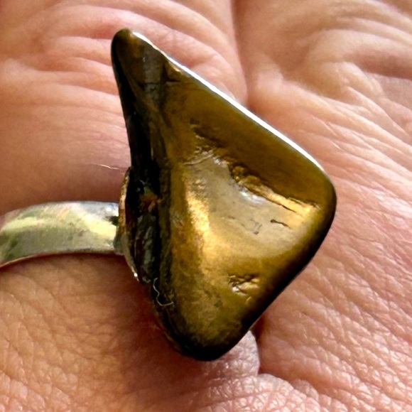 Gorgeous Natural Tumbled Amber Stone Ring Adjustable Band - Picture 11 of 16